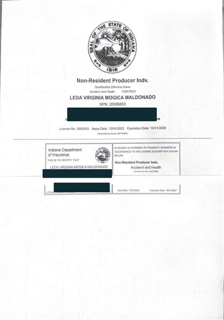 Licencia de seguros de Indiana