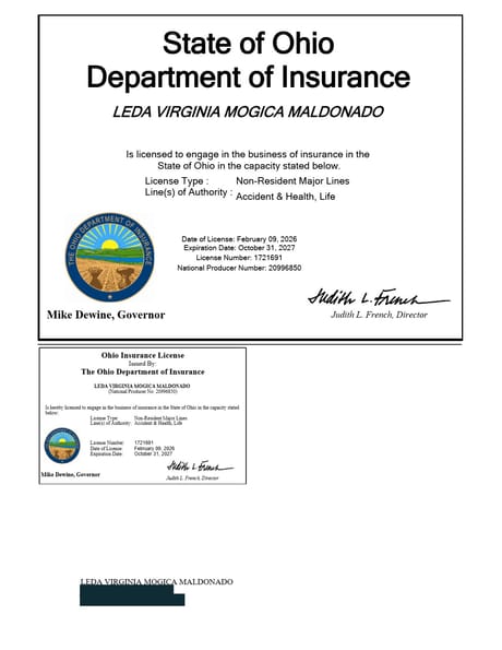 Licencia de seguros de Ohio