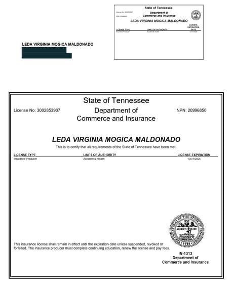 Licencia de seguros de Tennessee